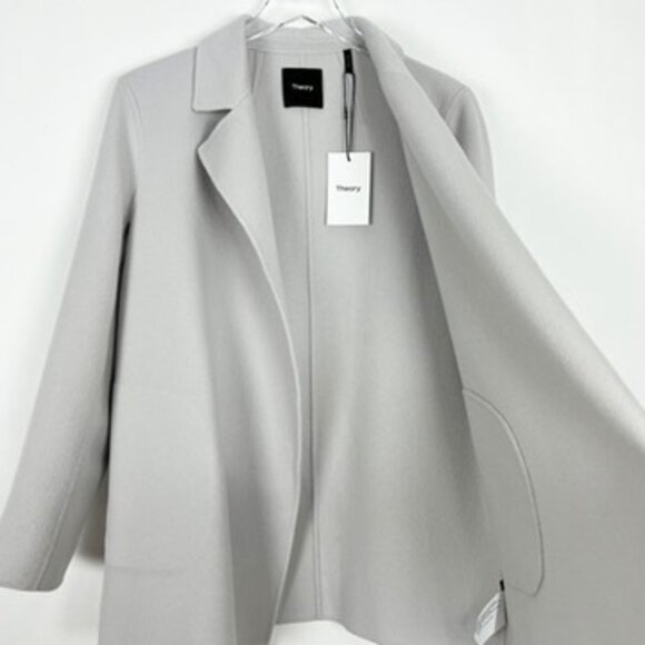 NWT Theory Sileena Coat Women's Size S Stone Winsome Double-Face Wool-Cashmere - Picture 5 of 16